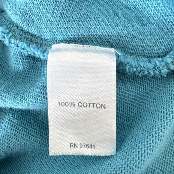 J. Jill Womens PureJill Soft Touch Cotton Top Size M Funnel Neck Cozy Comfy Blue - Picture 5 of 7